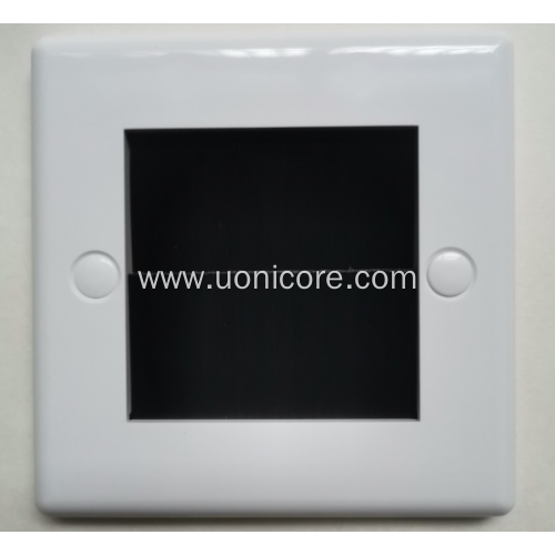 White brush cable entry wall faceplate with bristles